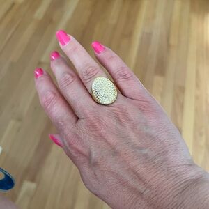 Touchstone Crystal Gold Statement Ring